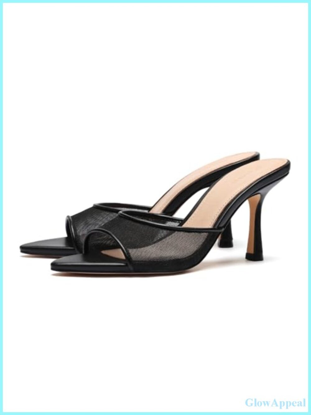 Women's Pointed Toe Kitten Heel Mules Slip On Faux Leather Dress Shoes